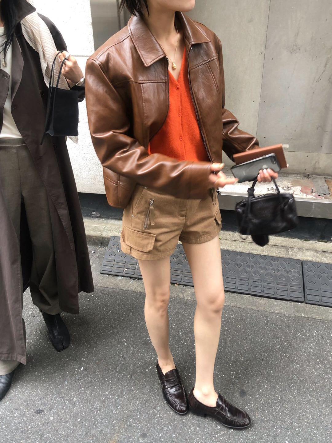 老錢風皮革外套